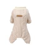 Izefia Fleece Dog Sweater for Small & Medium Dogs - Warm Winter Pajamas Twist Print Khaki 40cm - Buy Online on GoSupps.com