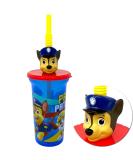 Paw Patrol 3D Character Mold Water Tumbler - 15oz, BPA Free with Reusable Straw - Buy Online on GoSupps.com