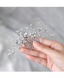 Unicra Silver Bride Wedding Hair Comb | Rhinestone Bridal Headpiece for Women and Girls - Buy Online on GoSupps.com
