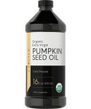 Carlyle Pumpkin Seed Oil 16oz Organic Cold Pressed | 100% Pure, Extra Virgin | Vegetarian, Non-GMO, Gluten Free | Safe for Cooking | Great for Hair and Face - Buy Online on GoSupps.com