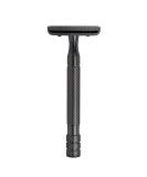 Safety Razor for Men - Gunmetal Gray Matte Finish Includes 5 Replacement Blades - Long Handled Double Edge Shaver - Buy Online on GoSupps.com