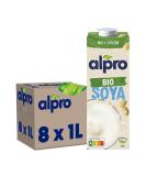 Alpro Soya Drink Organic Natural Plant-based Drink Vegan Lactose-free Gluten-free UHT 8x1L Soya 1 l (pack of 8) - Buy Online on GoSupps.com