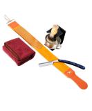 Grandslam Shaving Straight Razor Kit with Leather Strop, Badger Hair Brush, Bowl, Soap & Stand - Gift for Men - Buy Online on GoSupps.com