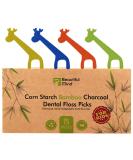 Organic Dental Floss Picks for Kids - Biodegradable Vegan & Plastic-Free Bamboo Charcoal Sticks - Buy Online on GoSupps.com