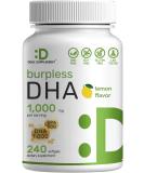 Eagleshine Lemon Flavored DHA & EPA Supplements | 200 Softgels | Omega-3 Rich | Non-GMO | Supports Brain, Heart, & Joint Health - Buy Online on GoSupps.com