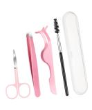 Lasnten DIY Eyelash Applicator Tool Set - Stainless Steel Lash Tweezers Scissors & Brushes for Extensions - Pink | International Shipping - Buy Online on GoSupps.com