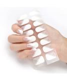16 Pieces Gel Nail Stickers Semi Cured Gel Nail Polish Strips Full Nail Wraps Soft Self Adhesive Natural Gel Nail Art Stickers Gel Nail Strips White French Manicure Kit for Women and Girls Nail Art Be With You - Buy Online on GoSupps.com