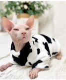 TENGTUD Hairless Cat Clothe for Sphynx Cat Plus Cashmere Black and White Winter Pet Clothes-L - Buy Online on GoSupps.com