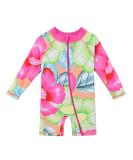 HUAANIUE Baby Girls Short Sleeve One Piece Swimsuit | UPF 50+ Sun Protection - Buy Online on GoSupps.com