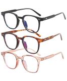 2 Pack Blue Light Blocking Glasses Anti Blue Light Gaming Glasses Retro Fashion Frame Non-Prescription Lens Anti Fatigue Headache Computer Screen Glasses for Women and Men Unisex Round Glasses A2 3pack black+flower+pink - Buy Online on GoSupps.com
