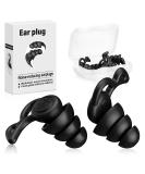 2 Pair Reusable Silicone Ear Plugs for Adults - Noise Cancelling Sleep Swimming Work Travel & Concerts (Black - Buy Online on GoSupps.com
