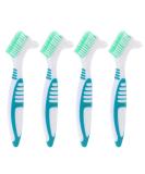 Healifty 4 Pcs Hard Denture Brush - Double Sided Toothbrush for Fake Teeth - Multi-Layered Bristles - Green - Buy Online on GoSupps.com