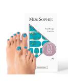 Original Miss Sophie Pedi Wraps - Turquoise Ocean Pedicure | 27 Ultra-Thin Nail Polish Stripes for Natural & Artificial Nails - Perfect for Gel Acrylic & Shellac - Buy Online on GoSupps.com