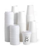JOLLY PARTY 100 Pack 12 oz Disposable Paper Coffee Cups with Lids - Hot/Cold Beverage Drinking Cup for Water, Juice, Coffee or Tea - Ideal for Home, Shops, and Cafes - 12oz White - Buy Online on GoSupps.com