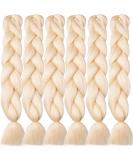 Braids extension art hair Lang Long 24inch Blond 613# Braiding Hair 6PCs/Pack 100g/PC synthetic hair extension braid KanCalon jumbo braid hair extension - Buy Online on GoSupps.com