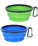 Buy Petbonus Foldable Dog Bowls - 2 Silicone Travel Bowls Leak-Proof & Portable Perfect for Water & Food - Blue & Green 1000ml - Buy Online on GoSupps.com