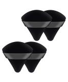 QLines Powder Puff 4 Pcs - Triangle Powder Puffs - Soft & Resuable Foundation Makeup Sponge with Silky Ribbon - Perfect for Pressed and Loose Powder Dry & Wet Makeup Black 4Pcs - Buy Online on GoSupps.com