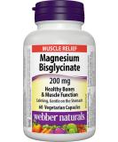 Webber Naturals Magnesium Bisglycinate 200mg - 60 Vegetarian Capsules - Buy Online on GoSupps.com