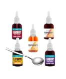 Flavour Drops Bundle with Flavdrops and Spoon Set - Cherry Blueberry Strawberry Peach and Mango 50ml Each - Pack of 5 - Zero Calories - Buy Online on GoSupps.com