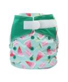 Bl mchen All-in-One Bamboo Cloth Diaper - Velcro OneSize (3.5-15kg) - Melons Design - Eco-Friendly Baby Diaper - Buy Online on GoSupps.com