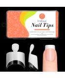 Krofaue French Nail Tips - 120PCS Clear Square Acrylic Half Cover Nails for DIY & Nail Salons - White French Tip Extensions - Buy Online on GoSupps.com