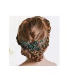 IYOU Princess Green Crystal Hair Comb - Bridal Wedding Headpiece for Girls & Women - Silver Accessories - Buy Online on GoSupps.com