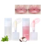 DAGEDA 2Pcs Hydrating Lip Glow Oil Set - Taro and Water | Moisturizing, Plumping, Non-sticky Lip Oil Gloss | Nourishing, Repairing, Tinted Clear Lip Gloss | Reduce Lip Lines - Buy Online on GoSupps.com