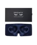 DROWSY Silk Sleep Mask for Eyelash Protection | Natural Lashes & Extensions | Deep Eye Cups Zero Pressure Total Blackout - Midnight Blue - Buy Online on GoSupps.com