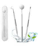 Dental Tools Set - 3Pcs Professional Stainless Steel Picks for Teeth Cleaning, Plaque Removal, Tartar Scraper & Oral Hygiene Kit - Buy Online on GoSupps.com