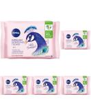 Nivea 3in1 Hello Beautiful Micelle Cleansing Towels - 25 Gentle Facial Makeup Remover Towels with Vitamin E (Pack of 5) - Ideal for All Skin Types Removes Waterproof Mascara - Buy Online on GoSupps.com