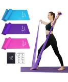 Latex-Free Therapy Flat Resistance Bands Set - 5ft Long for Stretching, Flexibility, Pilates, Yoga - Pink, Purple, Blue (3 Pack) - Ideal for Gymnastics, Rehab, and Workout - Buy Online on GoSupps.com