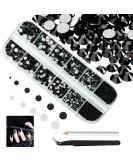 4200 Pcal Black Rhinestones - Assorted SS6-SS20 Flatback Nail Gems K9 Glass Crystals for Nail Art & DIY Projects - Buy Online on GoSupps.com