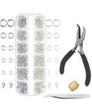 Anezus Jump Rings for Jewelry Making with Pliers (1200Pcs Dull Silver/Bright Silver) - Buy Online on GoSupps.com