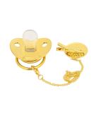 Alomejor Baby Pacifier - Curved Design 26 Letters Safe Materials Healthy Bling with Clips for 6-18 Months Golden Color - Buy Online on GoSupps.com