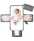 Lekebaby Nappy Changing Mat Portable Changing Mat Baby Travel Change Mat with Wipe-Pocket and Head Cushion Cow Stria Grey-Cow Stria - Buy Online on GoSupps.com
