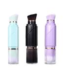 Vtrem Retractable Travel Makeup Brush Set - Kabuki Double-Ended Foundation & Blush Brushes in Blue Black Purple | Mini Compact Face Brush for Flawless Powder & Highlighter - Buy Online on GoSupps.com