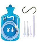 Enema Bag 2L Home Kit - 6.5ft Silicone Hose Adjustable Flow Valve & Tips for Effective Colon Cleansing - Buy Online on GoSupps.com