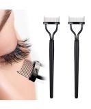 Metal Eyelash Comb Curler Set - 2 Pcs Professional Mascara Separator & Lash Extensions Tool for Beautiful Eyelashes - Buy Online on GoSupps.com