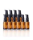 Buy 5 Pack 20ml Brown Refillable Glass Bottles with Pump - Ideal for Essential Oils Lotions Travel & Cream - Buy Online on GoSupps.com