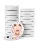 Getinbulk Compact Mirror Bulk 24 Pcs 2.7 White PU Leather Makeup Round Mirror - Double-Sided 1X/3X Magnification - Buy Online on GoSupps.com