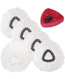 DTOPNIOR Spin Mop Replacement Head - 4 Pack Microfiber Refills for Triangle Spin Mop | Easy Cleaning Floor Mop Head with Rotating Base - White - Buy Online on GoSupps.com