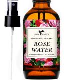 Rose Water Spray 100% Pure, Natural Toner by Baja Basics for Skin, Hair and Aromatherapy Large 4oz - Buy Online on GoSupps.com
