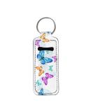 Bulopur White Blue Butterflies Lipstick Balm Holder Keychain - Neoprene Chapstick Holder - Buy Online on GoSupps.com