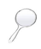Handheld Double Sided Magnifying Mirror with Handle | 1X 2X Makeup Mirror | Acrylic | Rounded Shape | Transparent - 1 PCS - Buy Online on GoSupps.com