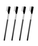 Metal Eyebrow Comb & Eyelash Separator Set - 4 Pcs Professional Makeup Tools for Women & Girls | Mascara & Eyelash Brush (Black - Buy Online on GoSupps.com