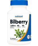 Nutricost Bilberry Capsules 1200mg Equivalent (90 Vegetarian Capsules) - Gluten Free and Non-GMO - Buy Online on GoSupps.com