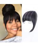 Clip in Bangs Natural Black 100% Remy Human Hair Extensions - Thick Bangs for Women - Buy Online on GoSupps.com