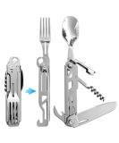 Joycube 6-in-1 Detachable Camping Utensils Flatware Set - Multi-Function Travel Pocket Cutlery Folding Spoon, Fork, Knife, Wine Bottle Opener Can Opener Portable Combo Set (Stainless Steel) - Buy Online on GoSupps.com