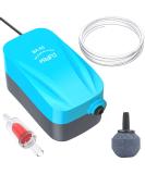 Pawfly 40 GPH Aquarium Air Pump Kit for 5-20 Gallon Tanks - Quiet, Compact Oxygen Aerator with Air Stone, Tubing, and Check Valve - Buy Online on GoSupps.com