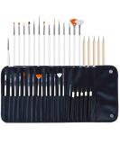 Peutpy 20-Part Nail Art Brush Set - 15 Brushes & 5 Detail Tools for Acrylic UV Gel Manicure - International Shipping Available - Buy Online on GoSupps.com